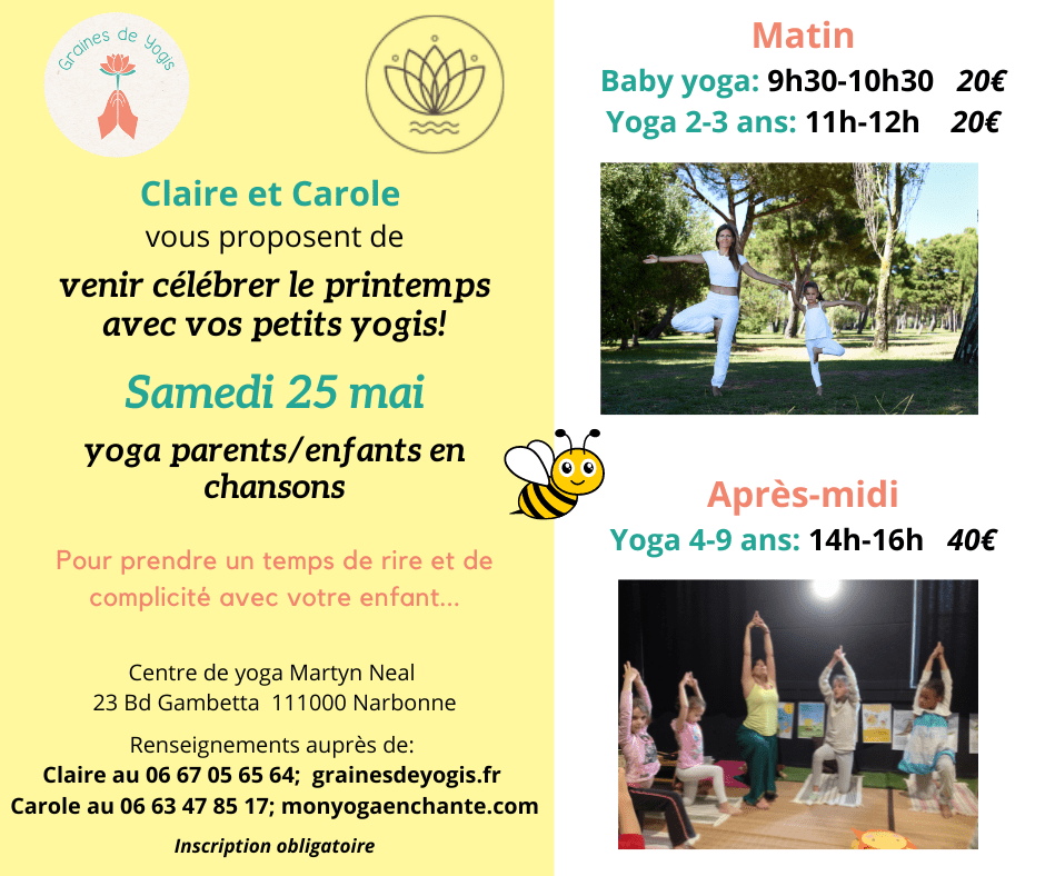 Samedi 25 mai. Yoga du printemps. 3 ateliers en corps et en voix à découvrir.